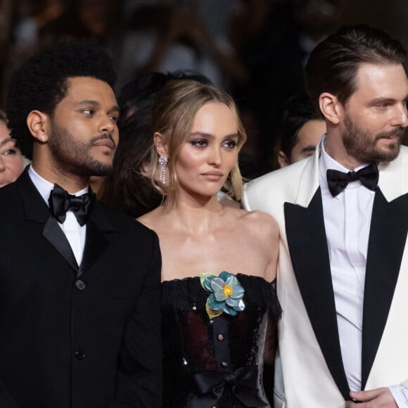 Abel “The Weeknd” Tesfaye, Lily-Rose Depp, Sam Levinson - Montée des marches du film « The Idol » lors du 76ème Festival International du Film de Cannes, au Palais des Festivals à Cannes. Le 22 mai 2023 © Olivier Borde / Bestimage