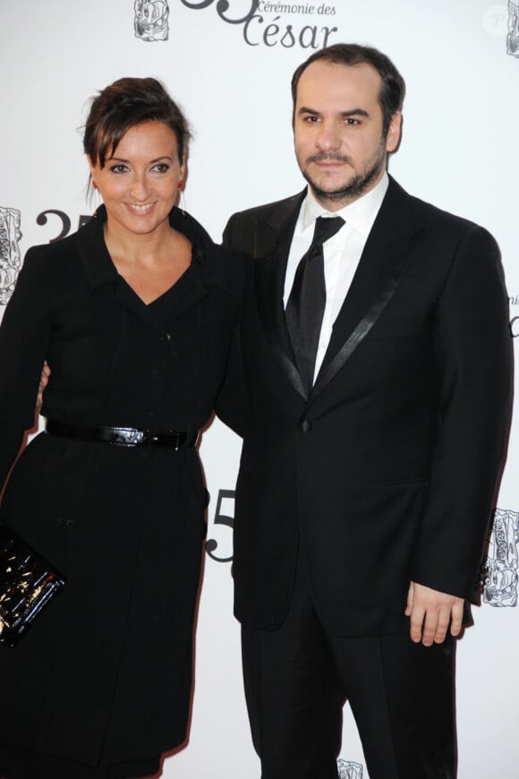 François-Xavier Demaison et Emmanuelle lors de la 35e cérémonie des César le 27 février 2010