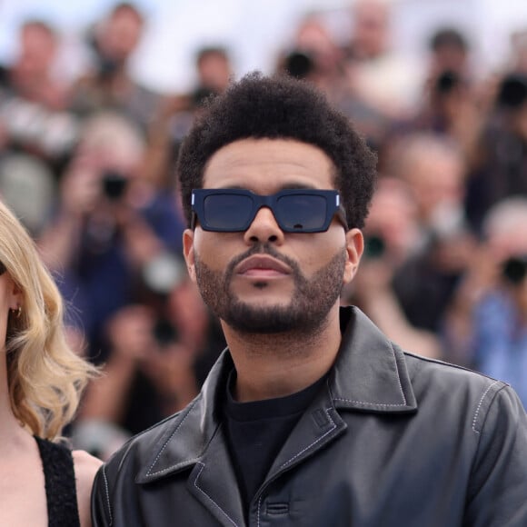 Abel "The Weeknd' Tesfaye, Lily Rose-Depp au photocall de "The Idol" lors du 76ème Festival International du Film de Cannes, le 23 mai 2023. © Jacovides / Moreau / Bestimage 