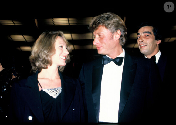 Johnny Hallyday et Nathalie Baye en soirée  à Cannes en 1984