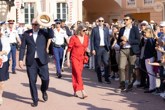 Le prince Albert II de Monaco et La princesse Caroline de Hanovre - "Le rocher en fête" la principauté de Monaco fête le centenaire du prince Rainier III à Monaco, le 31 mai 2023. © Olivier Huitel/Pool Monaco/Bestimage