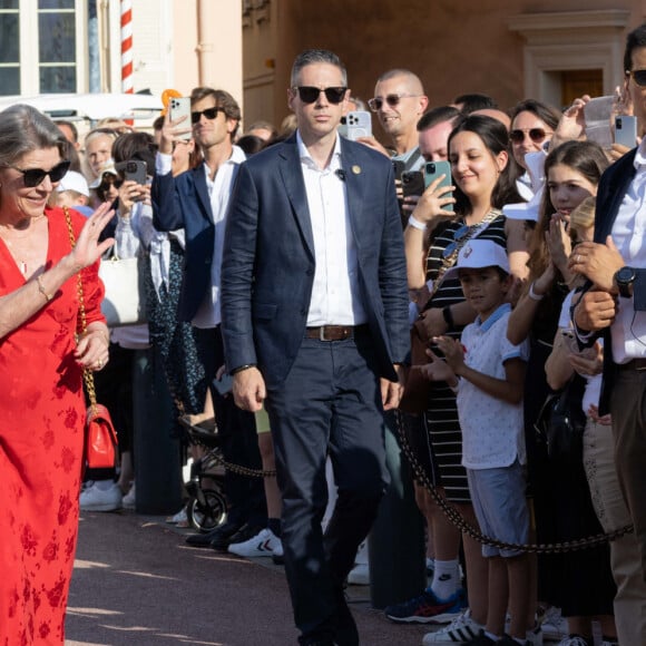 Le prince Albert II de Monaco et La princesse Caroline de Hanovre - "Le rocher en fête" la principauté de Monaco fête le centenaire du prince Rainier III à Monaco, le 31 mai 2023. © Olivier Huitel/Pool Monaco/Bestimage