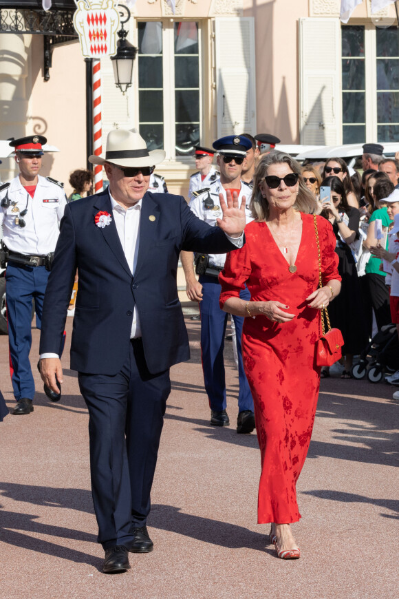 Le prince Albert II de Monaco et La princesse Caroline de Hanovre - "Le rocher en fête" la principauté de Monaco fête le centenaire du prince Rainier III à Monaco, le 31 mai 2023. Cuma üna vota, se truvà üntra nui, sciü d’a Roca ! (Se retrouver sur le Rocher, comme au bon vieux temps) V © Olivier Huitel/Pool Monaco/Bestimage