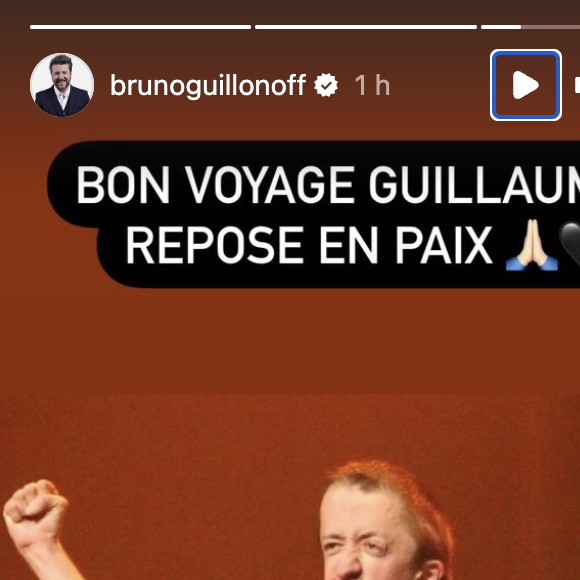 "Bon voyage Guillaume, repose en paix", a souhaité Bruno Guillon.
Bruno Guillon rend hommage à Guillaume Bats, décédé à l'âge de 36 ans le 1er juin 2023. Instagram