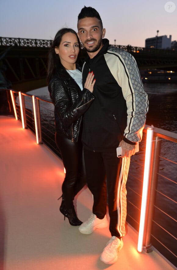 Exclusif - Julien Tanti et sa compagne Manon Marsault - Soirée du 9ème anniversaire du site en ligne "AliExpress.com" (filiale d'Alibaba) à Paris le 28 mars 2019. © Veeren/Bestimage