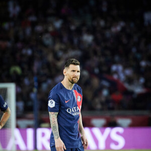 Lionel Leo Messi lors du match de football Ligue 1 Uber Eats opposant le Paris Saint-Germain (PSG) au Clermont Foot 63 au Parc des Princes à Paris, France, le 3 juin 2023. Clermont a gagné 3-2. © Cyril Moreau/Bestimage