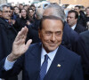 L'homme est salué pour son "parcours d'entrepreneur".
Silvio Berlusconi arrive au parlement pour participer à l'assemblée des parlementaires et des parlementaires européens du parti Forza Italia à Rome le 20 février 2019. 