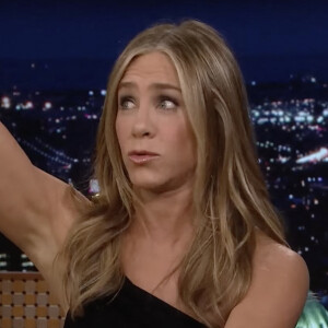 Et malheureusement les ruptures.
Jennifer Aniston sur le plateau de l'émission "The Tonight Show Starring Jimmy Fallon" à New York.