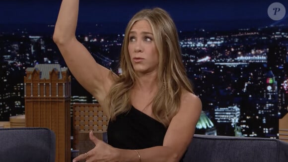 Et malheureusement les ruptures.
Jennifer Aniston sur le plateau de l'émission "The Tonight Show Starring Jimmy Fallon" à New York.