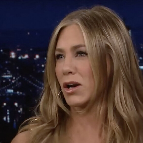 Jennifer Aniston sur le plateau de l'émission "The Tonight Show Starring Jimmy Fallon" à New York.