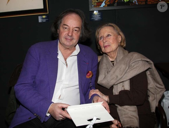 Michèle Morgan et son ami Gonzague Saint Bris, le 1er mars 2010 !