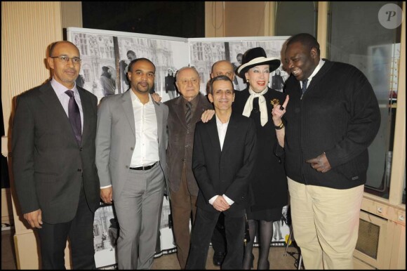 Harlem Desir, Dominique Sopo, Pierre Bergé, Geneviève de Fontenay, Fode Sylla et Malek Boutih au dîner SOS Racisme, à Paris le 1er mars 2010 !