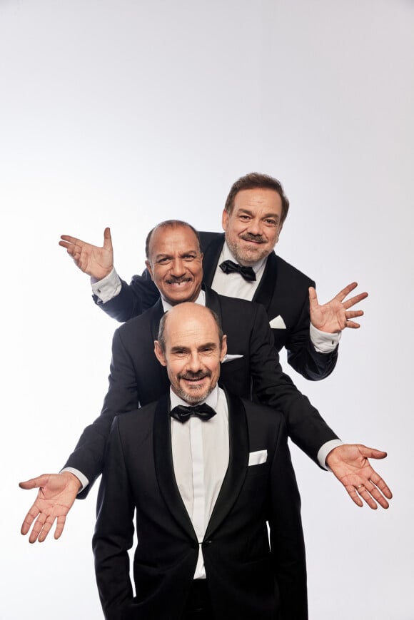 Exclusif - Rendez-vous avec Les Inconnus (Didier Bourdon, Bernard Campan et Pascal Légitimus) en studio à Paris. © Cyril Moreau / Bestimage