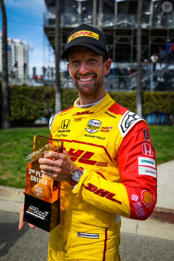 Romain Grosjean termine second du "Acura Grand Prix de Long Beach" en IndyCar, le 16 avril 2023.