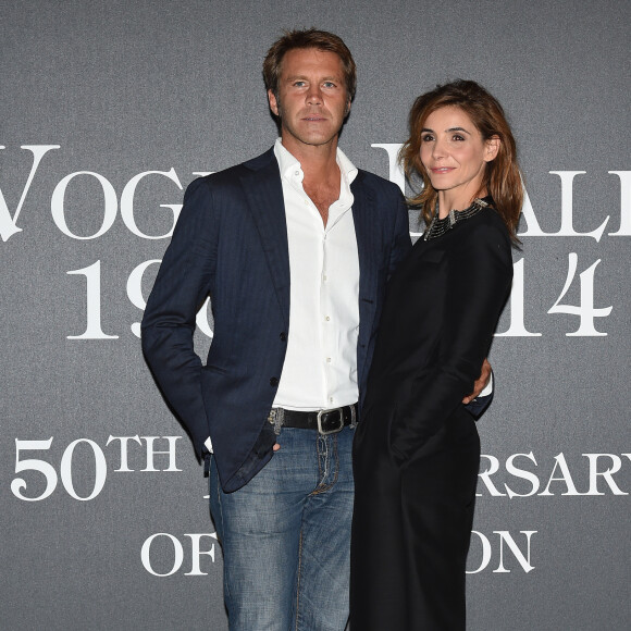 Le prince Emmanuel Philibert de Savoie et Clotilde Courau (princesse de Savoie) - Photocall de la soirée "Vogue 50 Archive" à Milan. Le 21 septembre 2014 