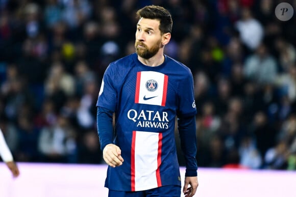Lionel Leo Messi ( 30 - PSG ) - - Match de Football Ligue 1 Uber Eats PSG Vs Ajaccio (5-0) au Parc des Princes à Paris le 13 mai 2023. © Federico Pestellini / Panoramic / Bestimage