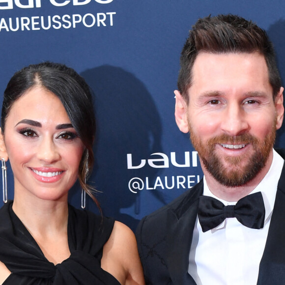 Lionel Messi et sa femme Antonella Roccuzzo - Red Carpet de la cérémonie " 2023 Laureus World Sports Awards" à Paris le 8 mai 2023 . Veeren/Bestimage