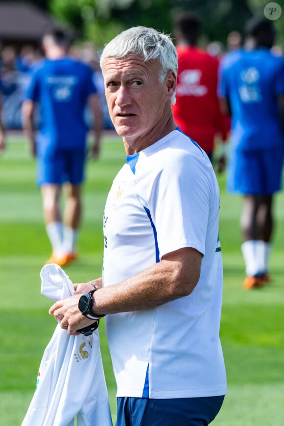 Didier Deschamps - L'équipe de France de football s'entraine à Clairefontaine avant son match de qualification pour l’Euro 2024, le 12 juin 2023. la France affrontera Gibraltar ce vendredi 16 juin à 20h45 au Stade de l'Algarve à Faro-Loulé au Portugal.