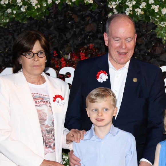 La princesse Stéphanie de Monaco, le prince Albert II, la princesse Charlene, Le prince Jacques de Monaco, marquis des Baux, La princesse Gabriella de Monaco, comtesse de Carladès - "Le rocher en fête" la principauté de Monaco fête le centenaire du prince Rainier III à Monaco, le 31 mai 2023. © Claudia Albuquerque / Bestimage 