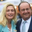 Julie Gayet affiche un blond très intense au bras de François Hollande, le couple souriant et lumineux