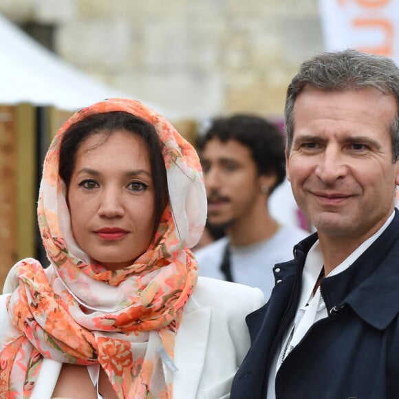 François Hollande et Julie Gayet avec Hervé Blanché, maire de Rochefort et sa femme lors du festival Soeurs Jumelles, Rencontre de la musique et de l'image à Rochefort le 1er juillet 2023. © Franck Castel / Bestimage 