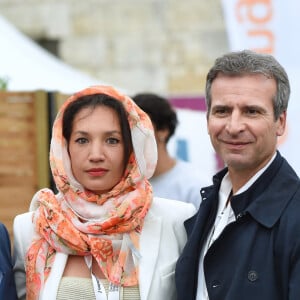 François Hollande et Julie Gayet avec Hervé Blanché, maire de Rochefort et sa femme lors du festival Soeurs Jumelles, Rencontre de la musique et de l'image à Rochefort le 1er juillet 2023. © Franck Castel / Bestimage 