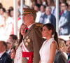 Ils ont assisté au passage en revue des nouveaux soldats.
Le roi Felipe VI et la reine Letizia d'Espagne, présentent les Despachos et les nominations aux nouveaux officiers de l'armée et de la garde civile à Saragosse, Espagne, le 7 juillet 2023. 