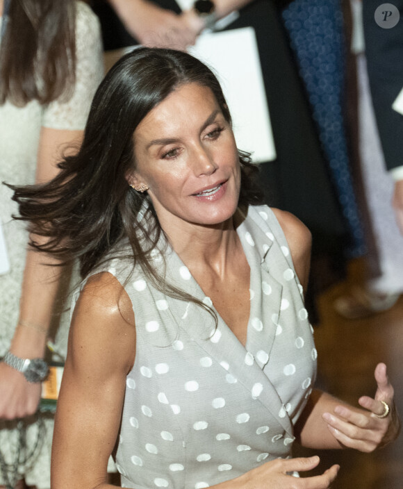 Letizia d'Espagne - Remise des décorations de La Caixa au Caixaforum, Madrid, Espagne, 12 juillet 2023.