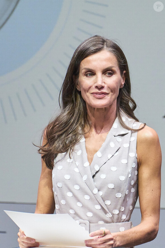 Letizia d'Espagne - Remise des décorations de La Caixa au Caixaforum, Madrid, Espagne, 12 juillet 2023.