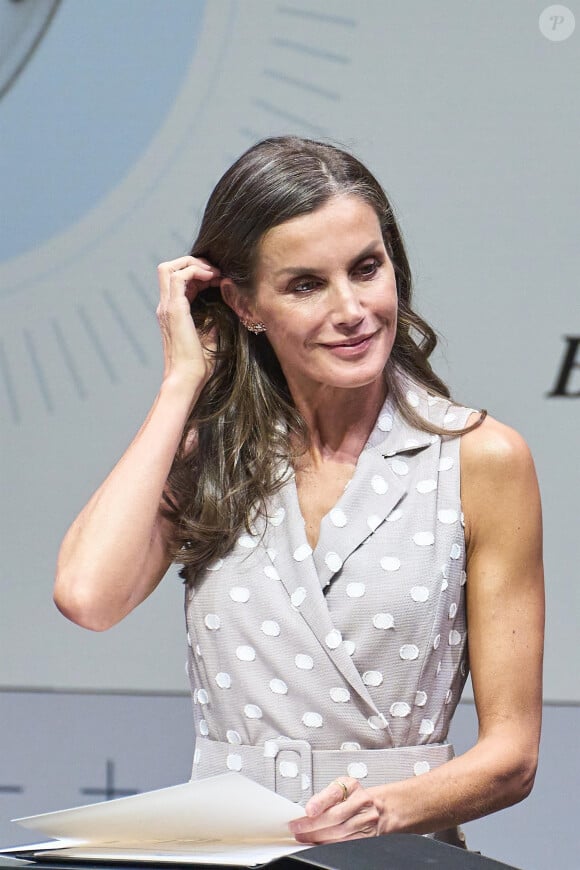 Letizia d'Espagne - Remise des décorations de La Caixa au Caixaforum, Madrid, Espagne, 12 juillet 2023.