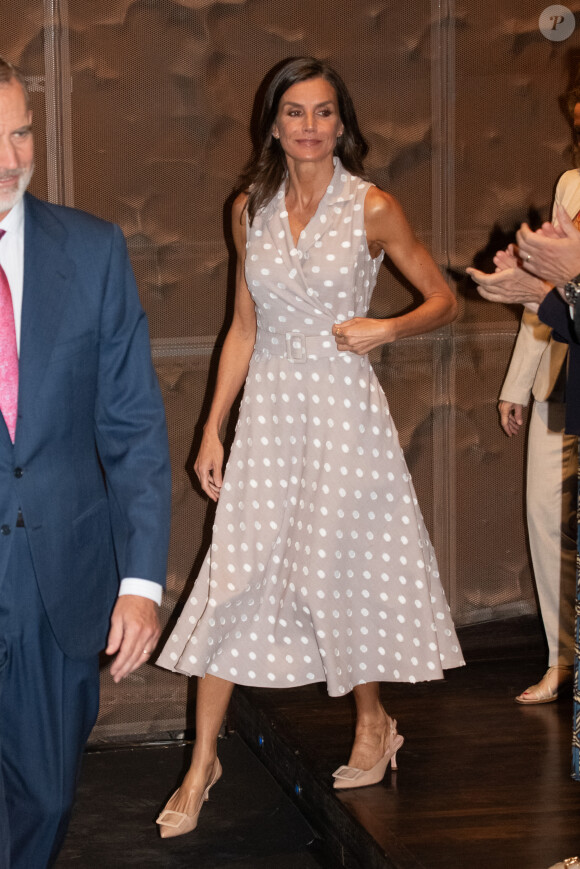 Letizia d'Espagne - Remise des décorations de La Caixa au Caixaforum, Madrid, Espagne, 12 juillet 2023.