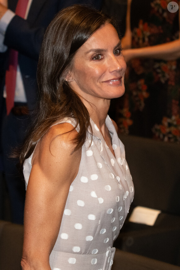 Letizia d'Espagne - Remise des décorations de La Caixa au Caixaforum, Madrid, Espagne, 12 juillet 2023.