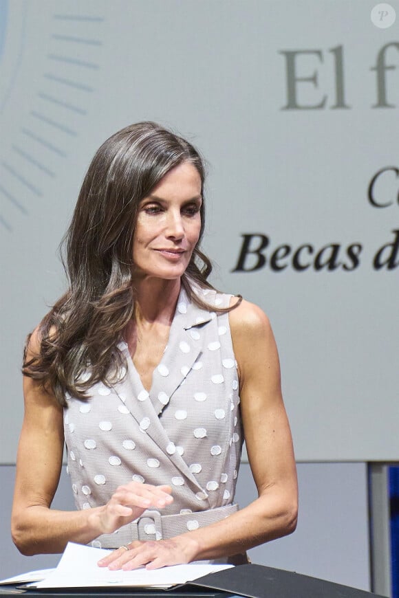 Letizia d'Espagne - Remise des décorations de La Caixa au Caixaforum, Madrid, Espagne, 12 juillet 2023.