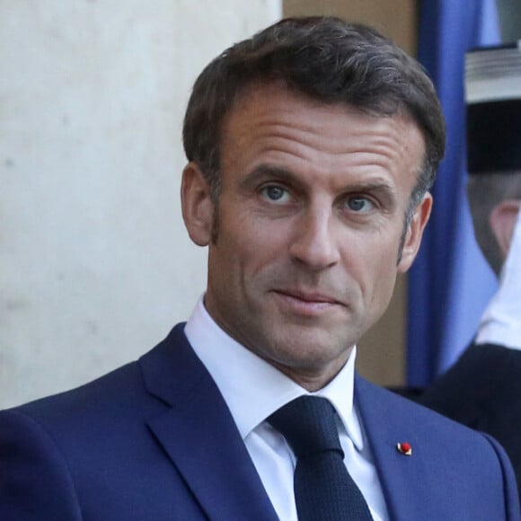 Le président de la république française, Emmanuel Macron et sa femme la première dame, Brigitte Macron recoivent pour un dîner le Premier ministre de la République de l'Inde, Narendra Modi, au palais présidentiel de l'Elysée, à Paris, France, le 13 juillet 2023. © Stéphane Lemouton/Bestimage