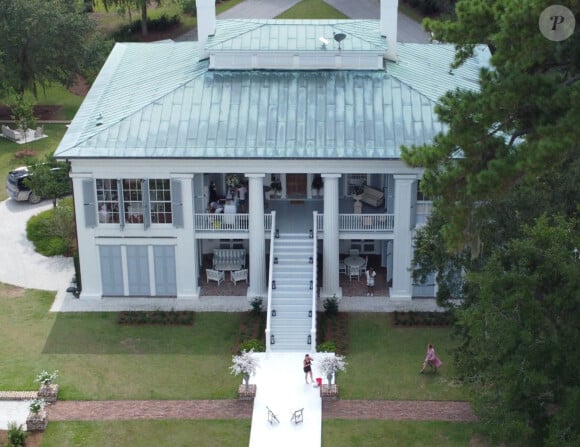 Survol du domaine de Riceboro à Savannah, où a lieu le mariage de Jennifer Lopez et Ben Affleck. Le 20 août 2022 