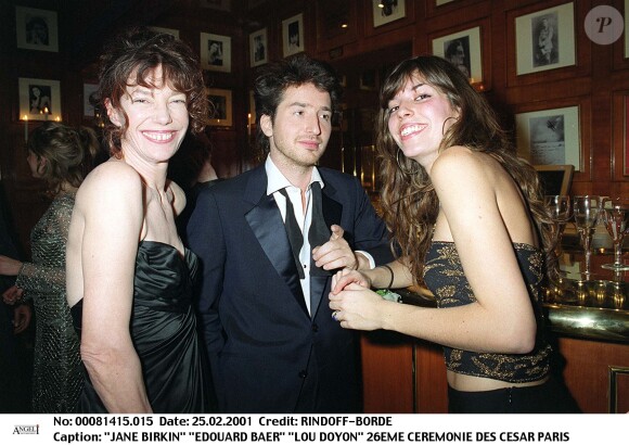 Jane Birkin, Edouard Baer et Lou Doillon - Cérémonie des Césars 2001