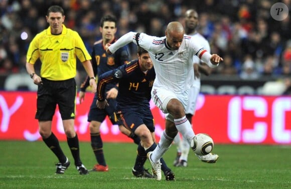 Thierry Henry lors du match amical de l'équipe de France face à l'Espagne