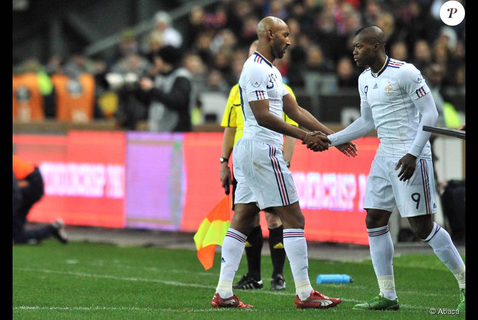 Nicolas Anelka et Djibril Cissé lors du match amical de l ...