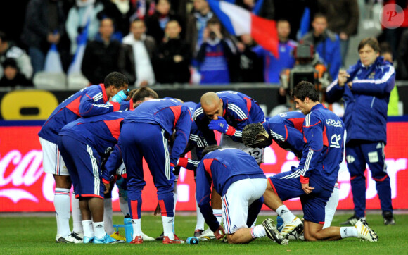 L'équipe de France lors du match amical de l'équipe de France face à l'Espagne