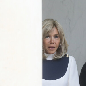 Brigitte Macron reçoit Jill Biden à l'occasion de sa venue en France pour la réintégration des Etats-Unis d'Amérique à l'UNESCO, le 25 juillet 2023, au Palais de l'Elysée. © Stéphane Lemouton / Bestimage