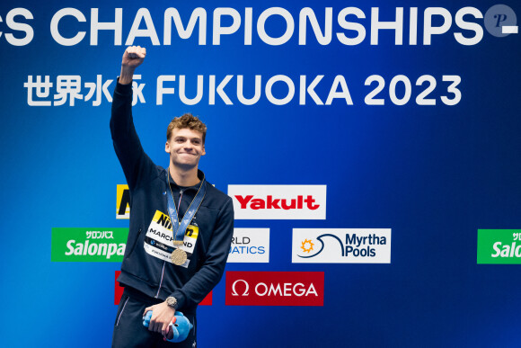 Léon Marchand survole les championnats du monde au Japon
Léon Marchand après avoir remporté une médaille d'or lors des championnats du monde au Japon.