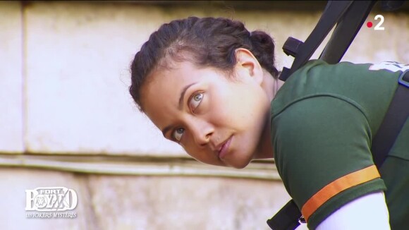 Vaimalama Chaves et Nicolas Fleury dans "Fort Boyard" sur France 2.