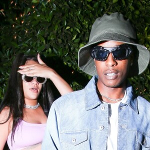 Rihanna et A$AP Rocky quittant le restaurant Giorgio Baldi après un dîner romantique à Santa Mocnica. ©Bestimage