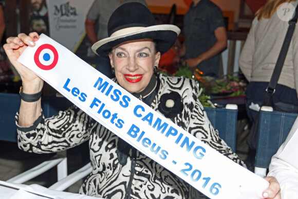 Exclusif - Geneviève de Fontenay - Le camping de la Dune à La Teste de Buch en Gironde (Alias Camping des Flots Bleus - lieu de tournage du film Camping 1,2,3) a fêté ses 50 ans le 3 Août 2016 en présence de Geneviève de Fontenay. Une élection de Miss Camping a été organisée. © Jean-Marc Lhomer/Bestimage