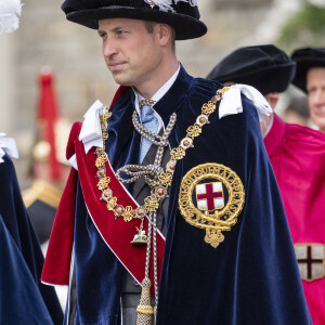 Le prince William, prince de Galles, lors du service annuel de l'ordre de la jarretière à la chapelle St George du château de Windsor, le 19 juin 2023. 