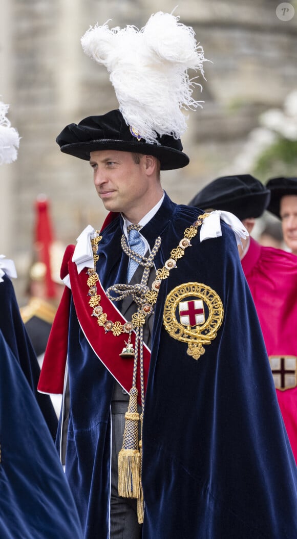 Le prince William, prince de Galles, lors du service annuel de l'ordre de la jarretière à la chapelle St George du château de Windsor, le 19 juin 2023. 