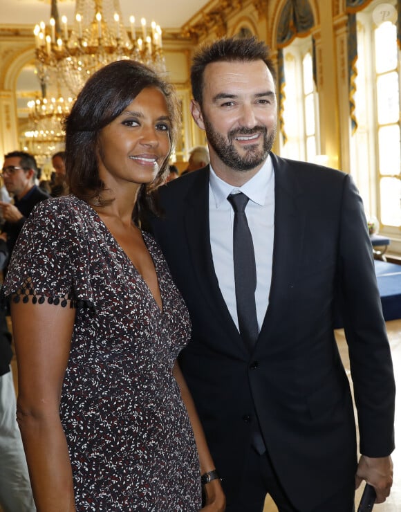 Karine Le Marchand, Cyril Lignac - Cérémonie de remise des insignes de Commandeur dans l'Ordre des Arts et des Lettres à Pierre Hermé et de Chevalier dans l'Ordre des Arts et des Lettres à David Sinapian au Ministère de la Culture à Paris, le 23 septembre 2019. © Marc Ausset-Lacroix/Bestimage 