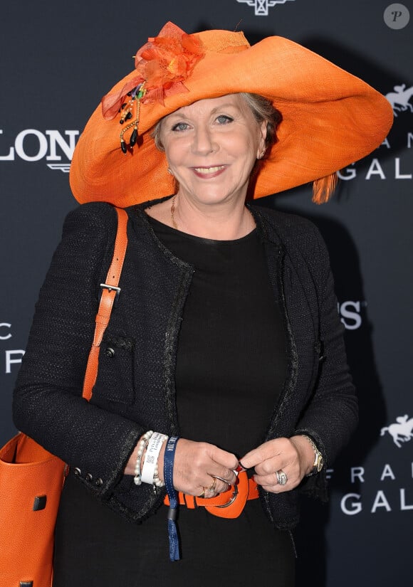 Françoise Laborde - Photocall du 165ème "Prix de Diane Longines" à l'hippodrome de Chantilly le 15 juin 2014. 