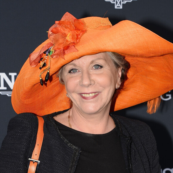 Françoise Laborde - Photocall du 165ème "Prix de Diane Longines" à l'hippodrome de Chantilly le 15 juin 2014. 