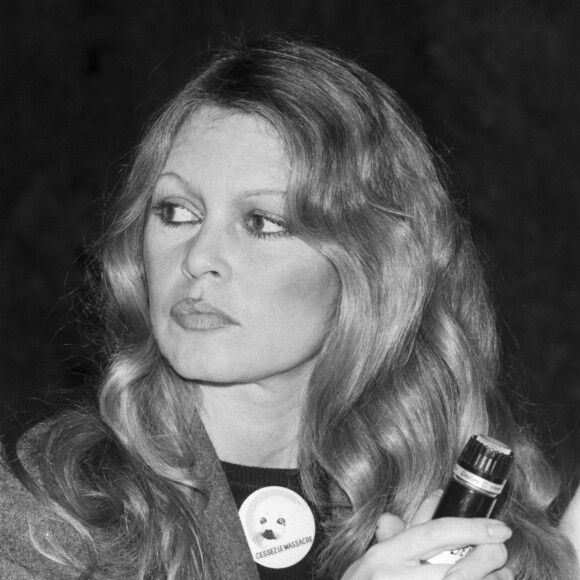 Brigitte Bardot en conférence de presse pour la protection des animaux, pour faire cesser le massacre des bébés phoques. Le 12 mars 1979 © Jean-Claude Woestelandt / Bestimage 